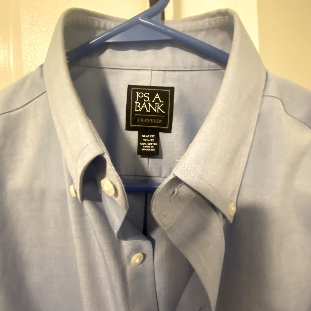 Button down light blue traveler shirt